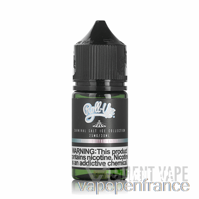 Sel De Barbe à Papa Bleu Glacier - Carnaval - Jus Roll Upz - Stylo Vape 30 Ml 50 Mg